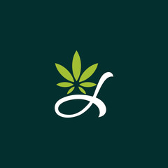 Leaf Cannabis Naturally Simple Icon Logo Design Template Element Vector
