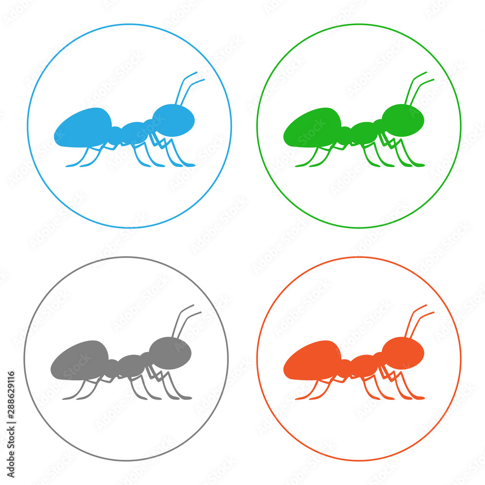 Sticker Ant pictogram. Icon set. Vector.