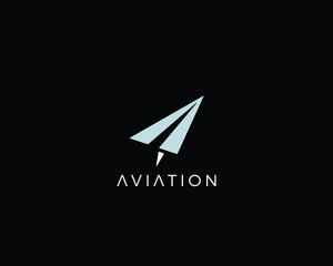 Creative and Minimalist Letter A Aviation Logo Design Icon | Editable in Vector Format in Black and White Color