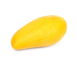 Yellow mangos on white background