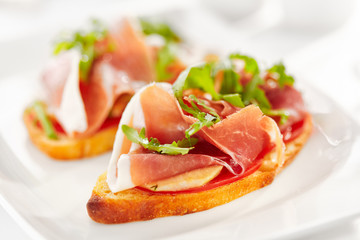 Bruschetta with Parma Ham and Parmesan Cheese