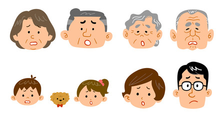 家族の表情　困り顔