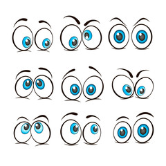 Set of cartoon eyes. Vector illustration