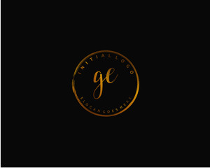  GE Initial letter logo template vector