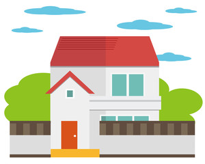 住宅 家 イラスト 一軒家 マイホーム ペン バインダー 査定 Wall Mural Nisi