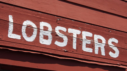Lobsters: Schild, Handschrift auf Holz © finecki