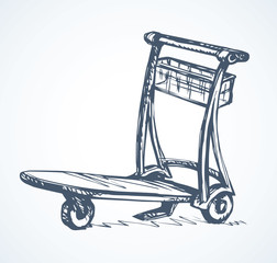 Airport trolley. Vector drawing