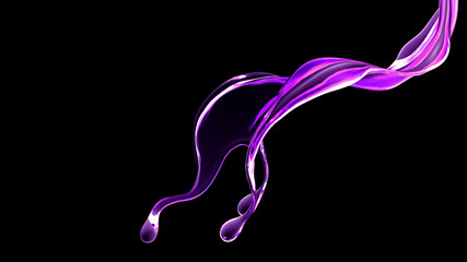 Splash fluid. 3d illustration, 3d rendering.