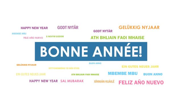 Typographie cin&eacute;tique BONNE ANNEE!
