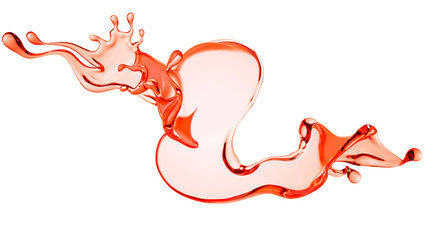 Splash fluid. 3d illustration, 3d rendering.