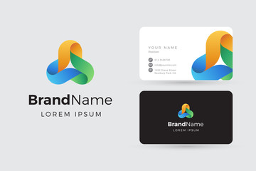 Abstract connection logo business card