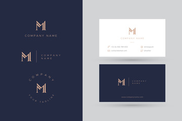 M logo business card