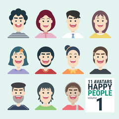 Variety-of-human-11-Avatars-Happy-PEOPLE-volume-1