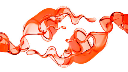 Splash fluid. 3d illustration, 3d rendering.