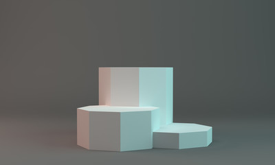 Product Display. Backdrop With Cubes For Product Vizualisation. 3D render