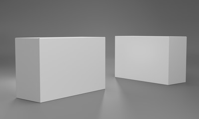 Blank Box Package. Isolated Black Box Product Mock-up