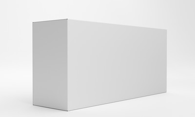 Blank Box Package. Isolated White Box Product Mock-up