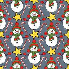 Vintage seamless pattern with vector holly pattern for paper design. Happy new year decoration. Vector graphic. Vector festive illustration. Holly berry christmas icon. Season greeting.