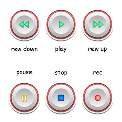 Media player icons. Player buttons set