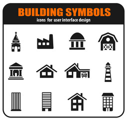 Fototapeta premium Building symbols icon set
