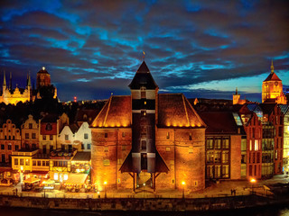 gdansk old crane at night © Jurand