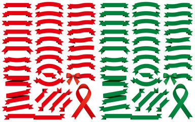 リボンのセット Ribbon Set red and green vector