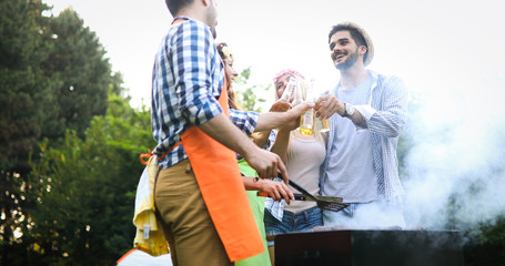 Friends enjoying bbq party