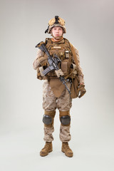 United States Army  marines ranger with assault rifle