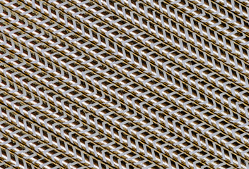 Golden paper straws. Background of cocktail tubes closeup