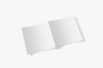 Mockup square booklet, brochure, invitation isolated on a white background with soft cover and realistic shadow. 3D rendering.