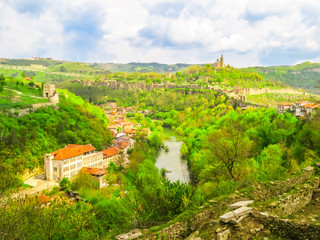 Tsarevets Fortress, ancient fortress on hill top. Capital of the Second Bulgarian Kingdom. Veliko Tarnovo, Bulgaria