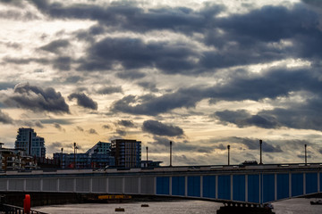 Fototapeta na wymiar clouds over bridge