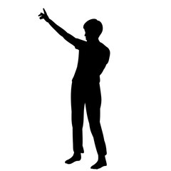 vector, isolated, black silhouette  girl, on a white background