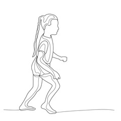 isolated, sketch with lines child, girl
