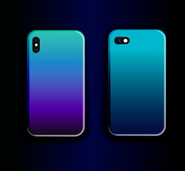 Two trendy smartphone accessories. More stylish covers on a martfon - an online store of covers for a smartphone. Trend Blue Metallic Gradient Print 