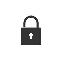 Unlock, Encryption icon. Vector illustration, flat design.