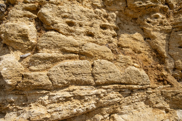 Background of real sand. Part of the mountain closeup shot.