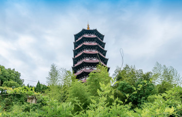 The scenery of Chongren Temple in Lishui City, Zhejiang Province, China