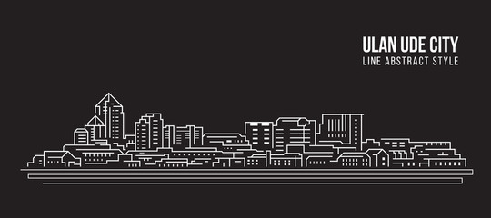 Cityscape Building Line art Vector Illustration design - Ulan-Ude city