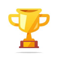 Golden trophy vector isolated illustration
