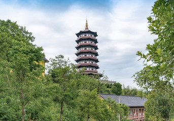The scenery of Chongren Temple in Lishui City, Zhejiang Province, China