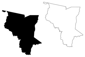 Savanes Region (Togolese Republic, Regions of Togo) map vector illustration, scribble sketch Savanes map