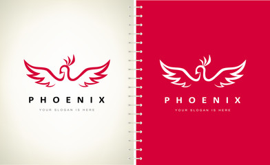 phoenix bird logo vector design
