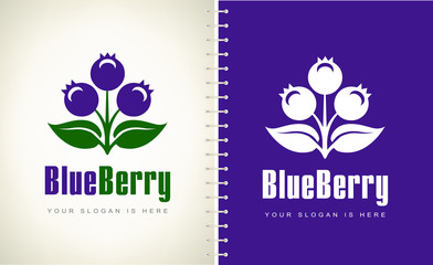 Blueberry berries logo vector design