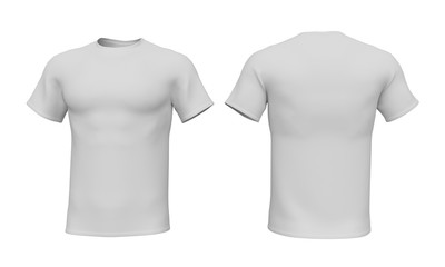 Mockup men t-shirt isolated on white background. 3d rendering