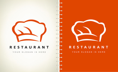 Restaurant logo design. Chef hat logo vector.