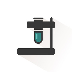 Test tube color icon with beige shade. Pharmacy and laboratory vector illustration