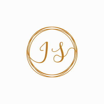 Letter JS logo template. Creative fashion logo design, couple letter , beauty icon. Initial handwriting or handwritten logo for identity. Logo with hand drawn style. wedding concept -vector
