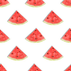 Flat layout of watermelon slices. Watermelon seamless pattern.