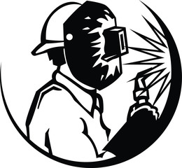 Welder Welding Torch Vector Silhouette